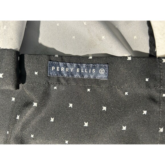 Perry Ellis Short Sleeve Black Button Down Mens Travel Lux Shirt Large - Picture 9 of 9